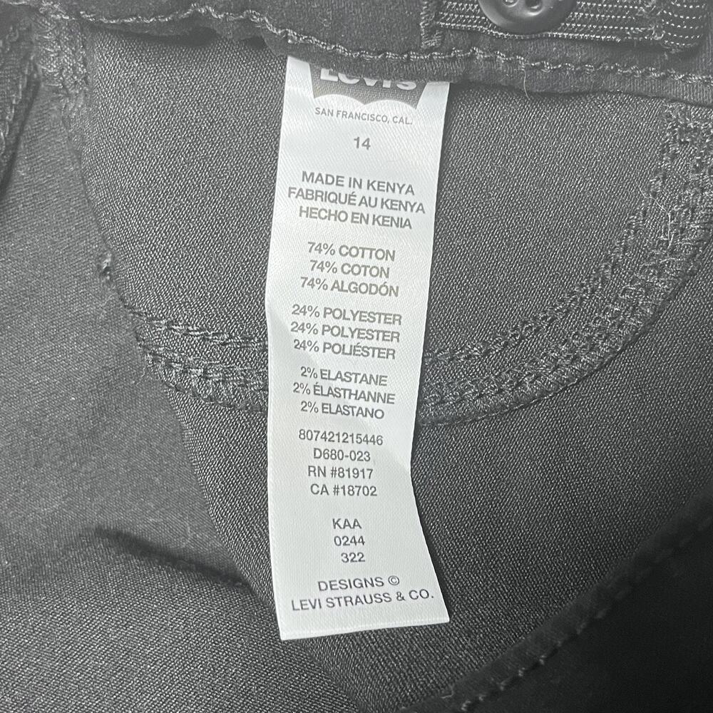 NWT Levis Jeggings Jeans Girls 14 Stretch Pull On Black Casual School Classic - Picture 7 of 9
